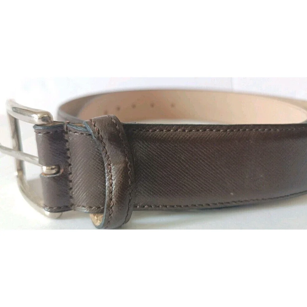 Barneys New York Leather Dress Belt Sz 42 Made In Italy Brown Old Money Classic